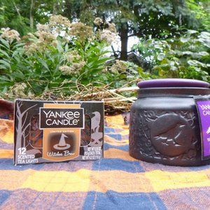 Yankee candle Witches Brew keepsake jar candle and box of tealights